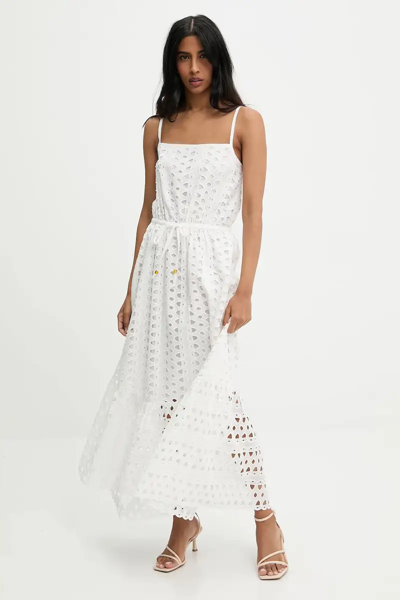 vestito in cotone colore bianco miniatura 2