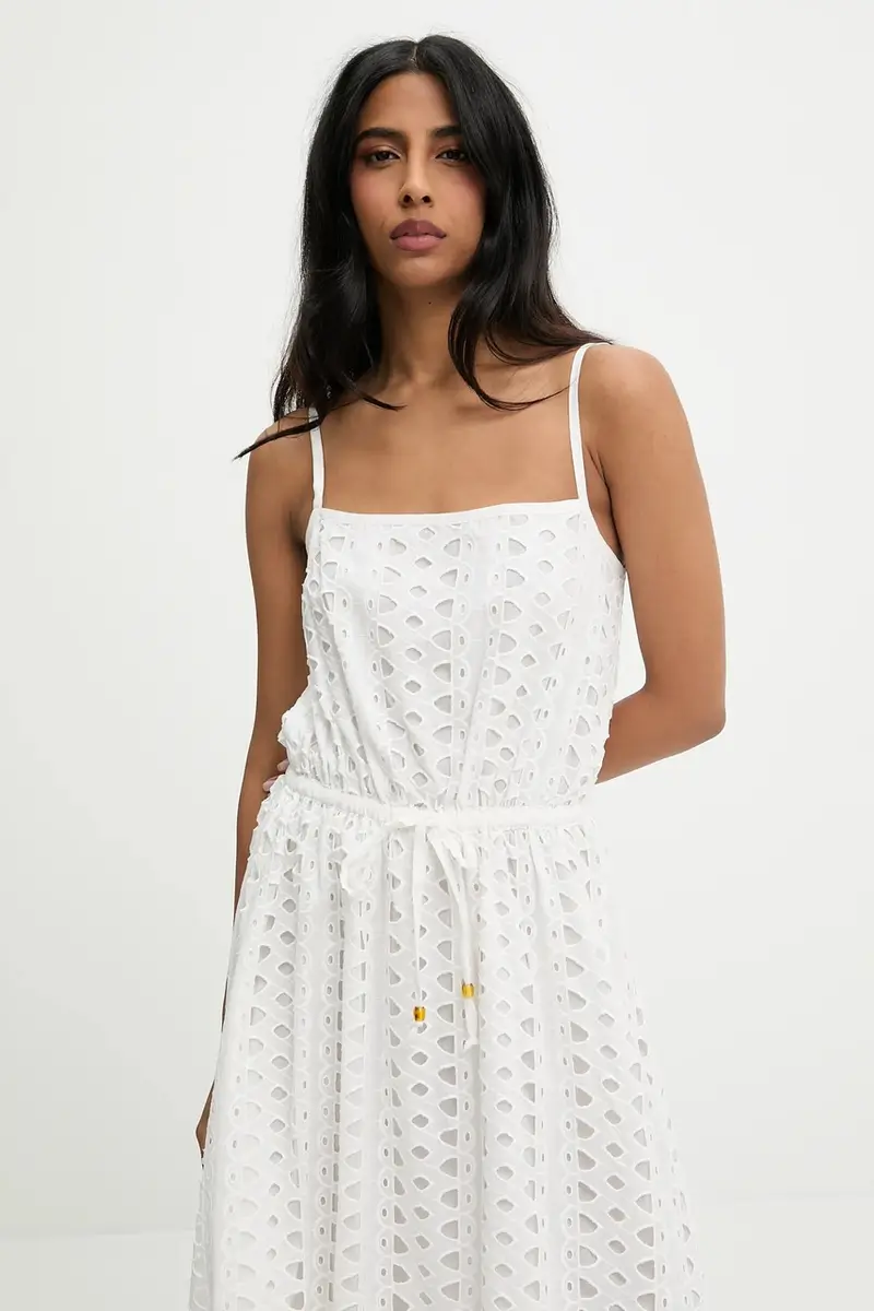 vestito in cotone colore bianco miniatura 4