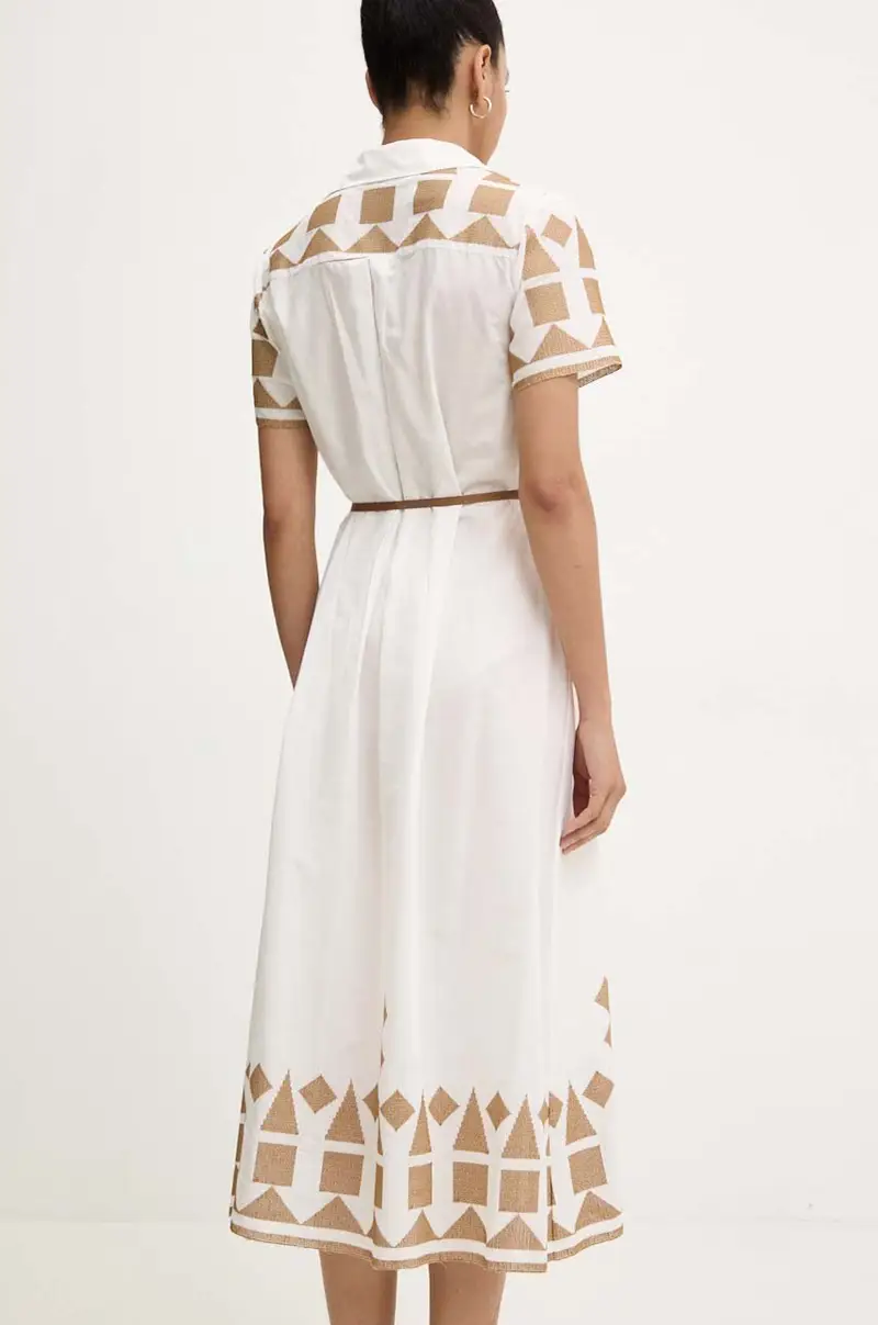 vestito in cotone colore bianco miniatura 3