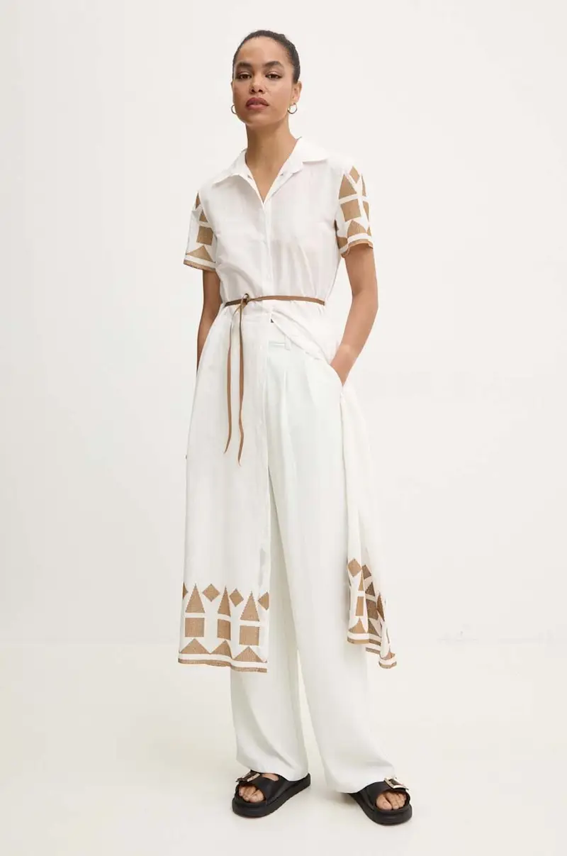 vestito in cotone colore bianco miniatura 4