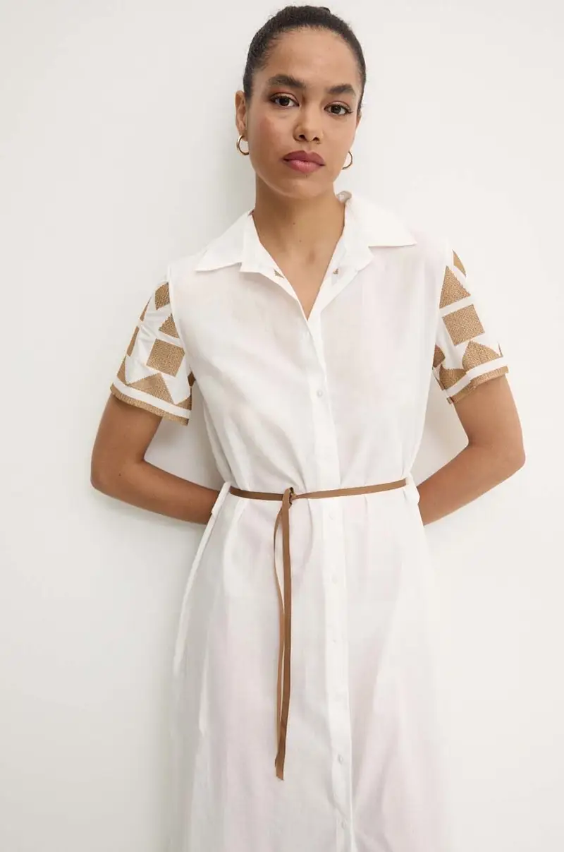 vestito in cotone colore bianco miniatura 5