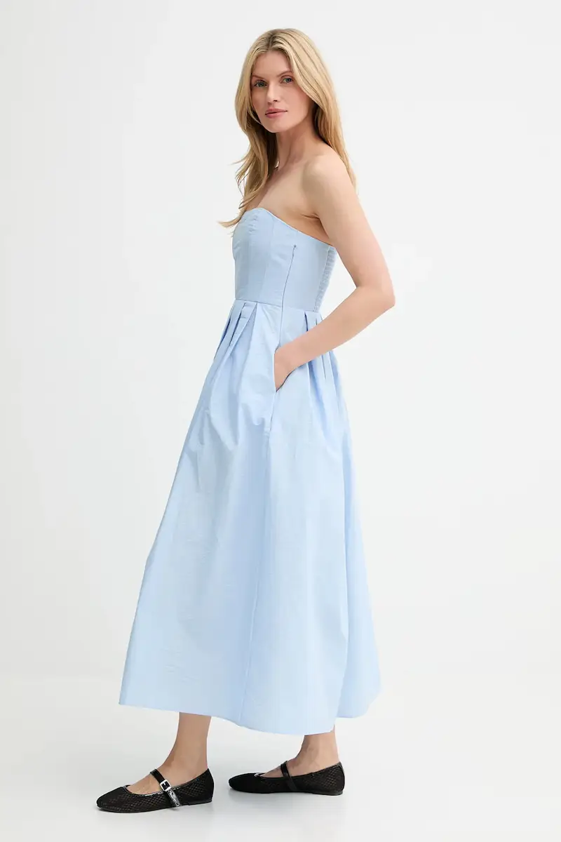 vestito in cotone colore blu miniatura 2