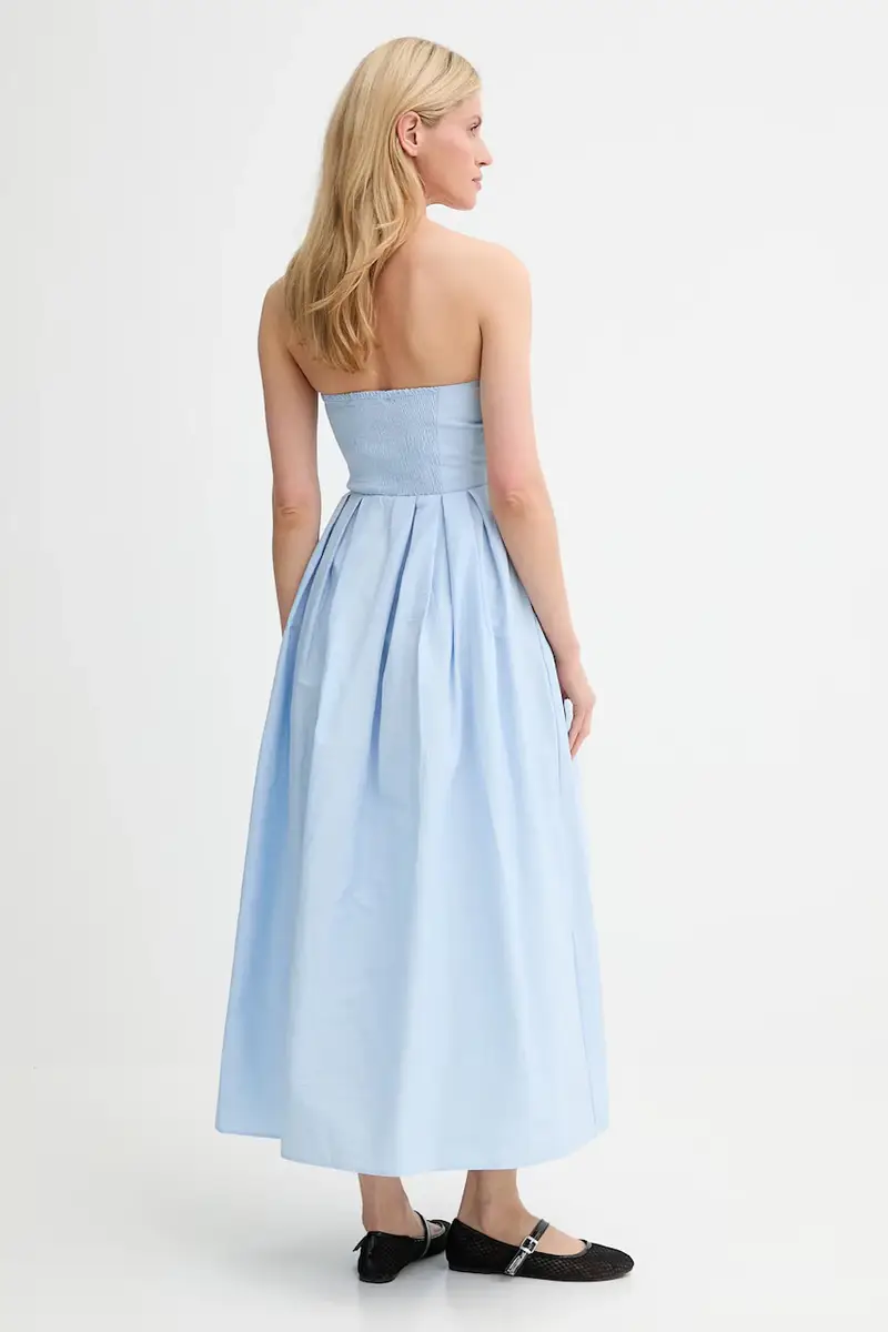 vestito in cotone colore blu miniatura 3