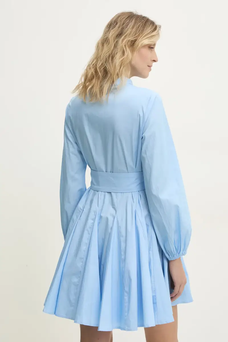 vestito in cotone colore blu miniatura 3