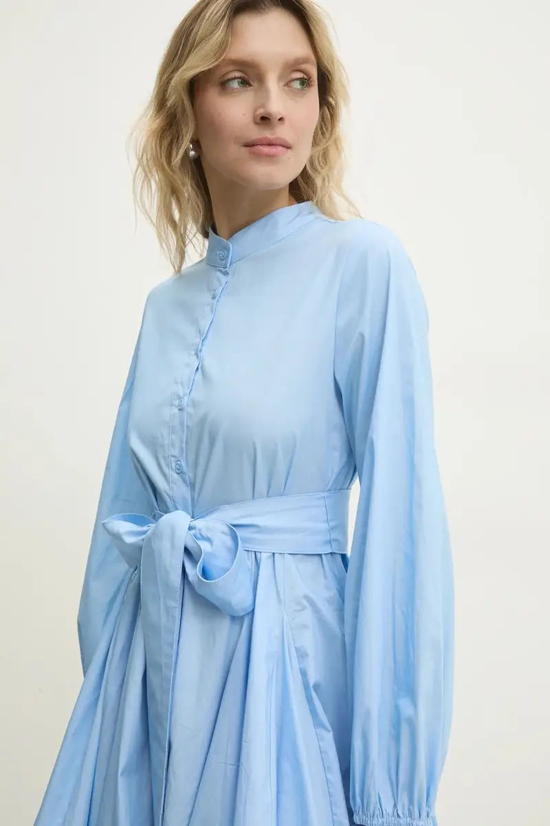 vestito in cotone colore blu miniatura 4