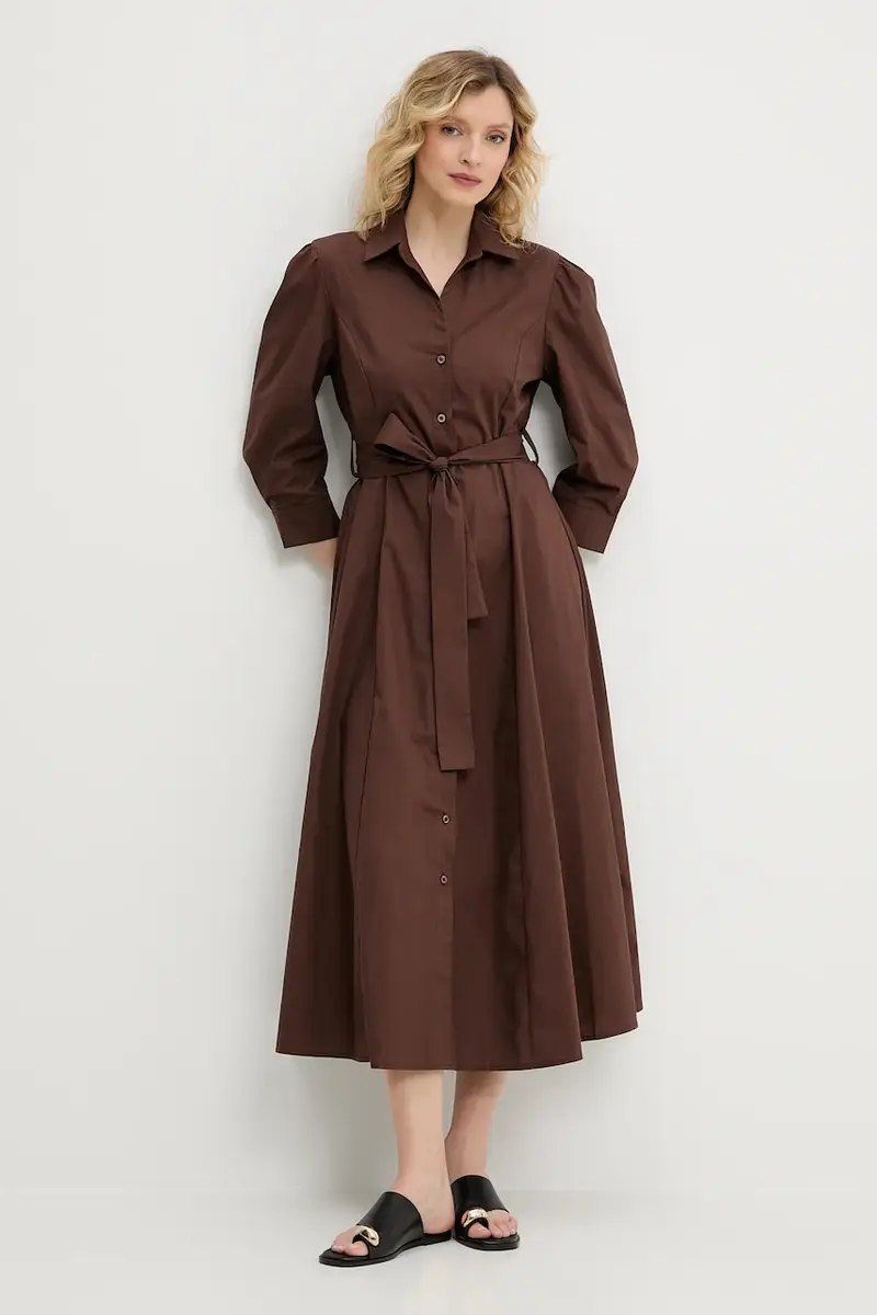 vestito in cotone colore marrone