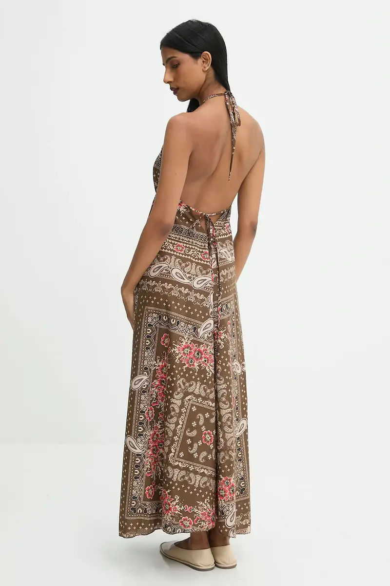 vestito in cotone colore marrone miniatura 3