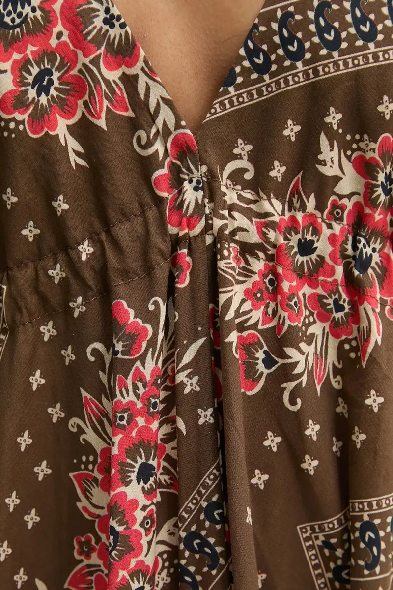 vestito in cotone colore marrone miniatura 5