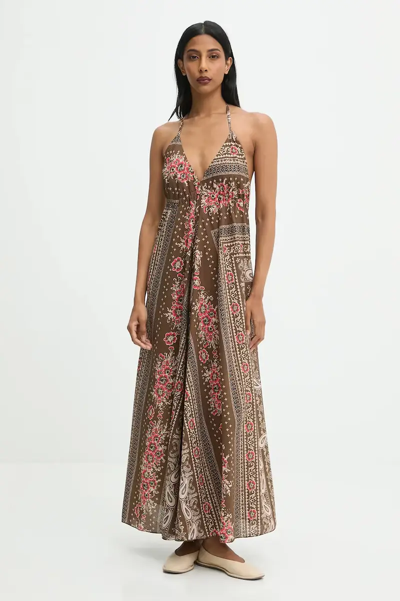 vestito in cotone colore marrone