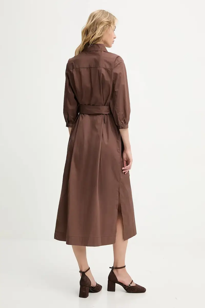 vestito in cotone colore marrone miniatura 3