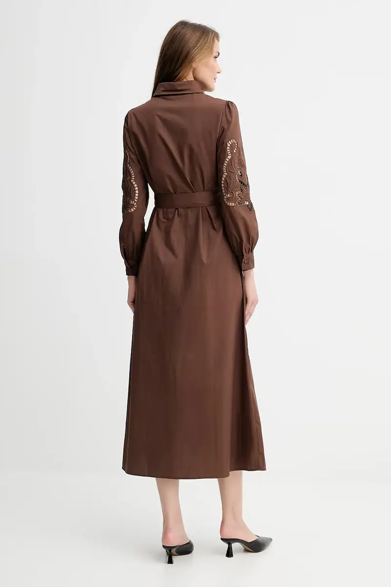 vestito in cotone colore marrone miniatura 3