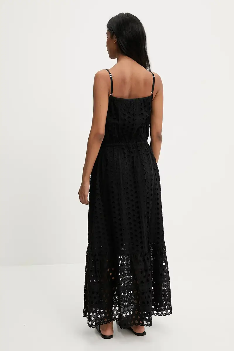 vestito in cotone colore nero miniatura 3