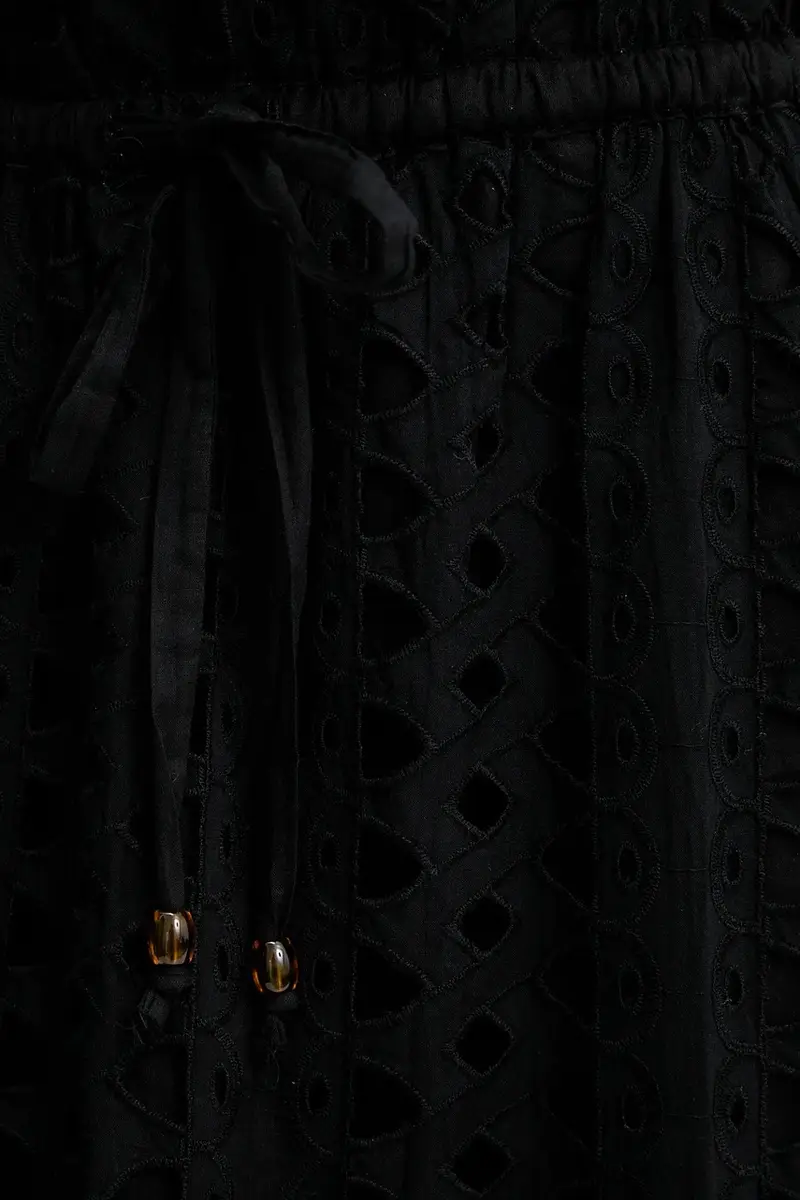 vestito in cotone colore nero miniatura 5