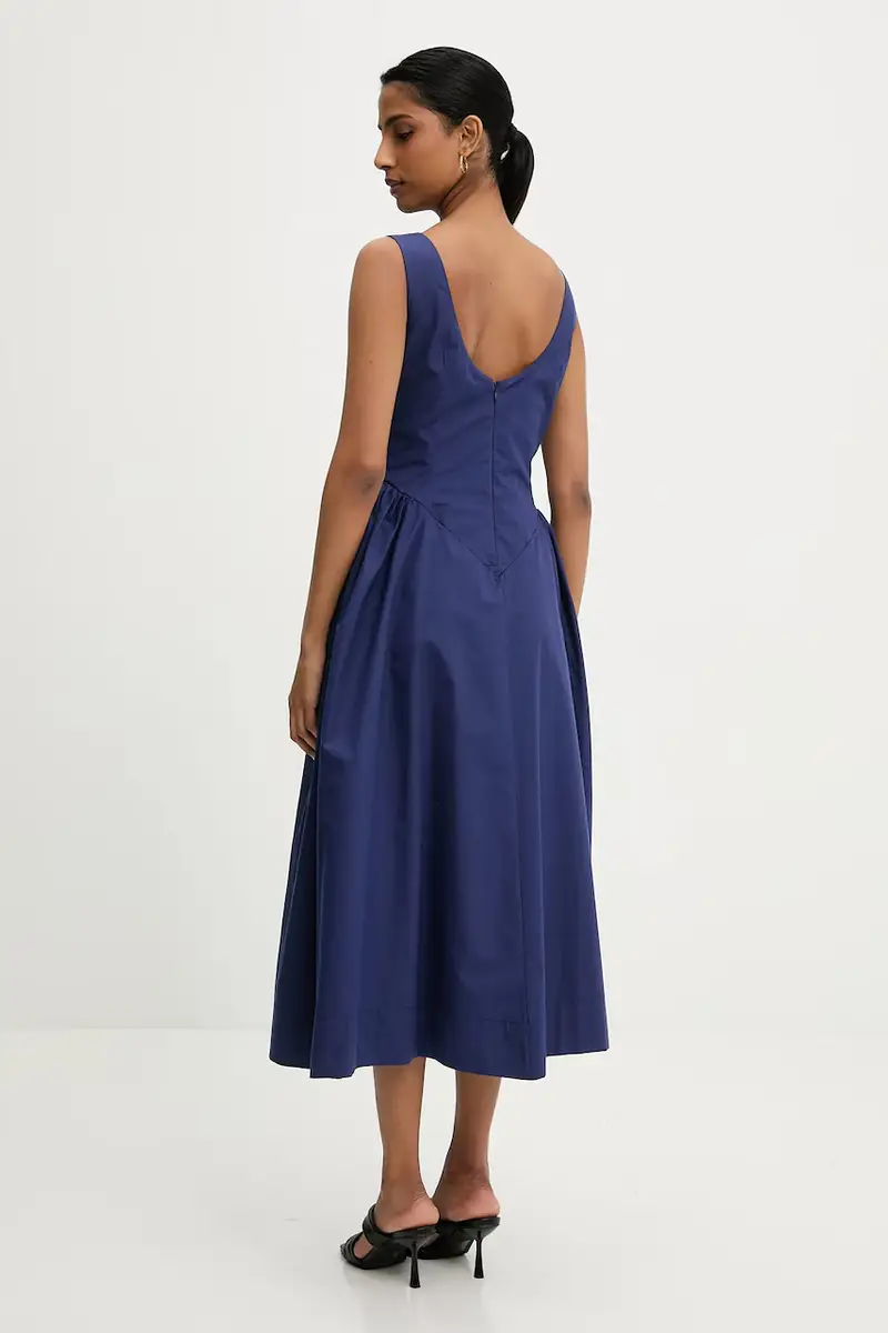 vestito in cotone colore nero Blu navy miniatura 3