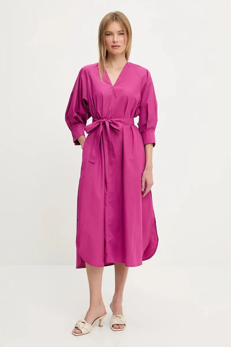 vestito in cotone colore nero Rosa miniatura 2