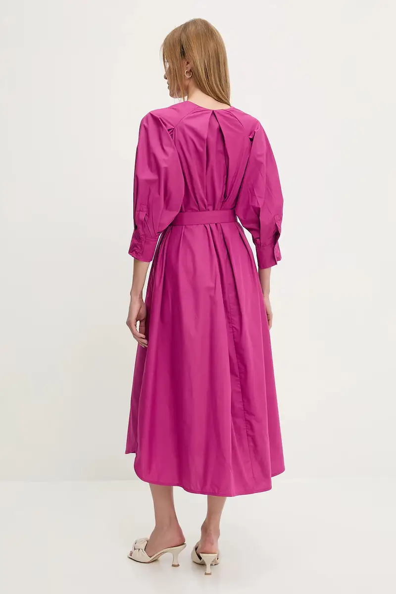 vestito in cotone colore nero Rosa miniatura 3