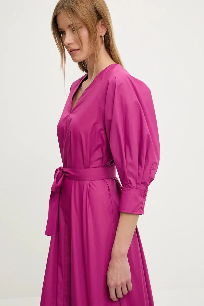 vestito in cotone colore nero Rosa miniatura 4