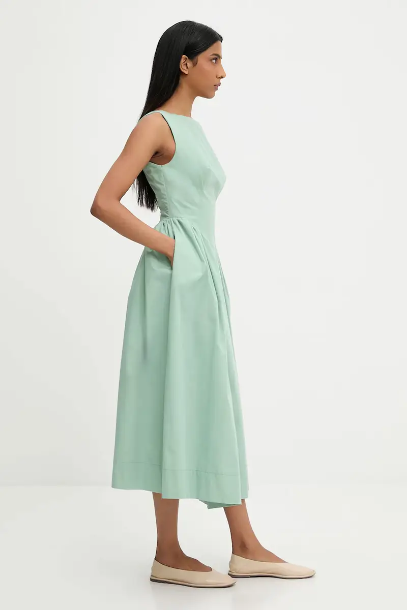 vestito in cotone colore nero Turchese miniatura 2