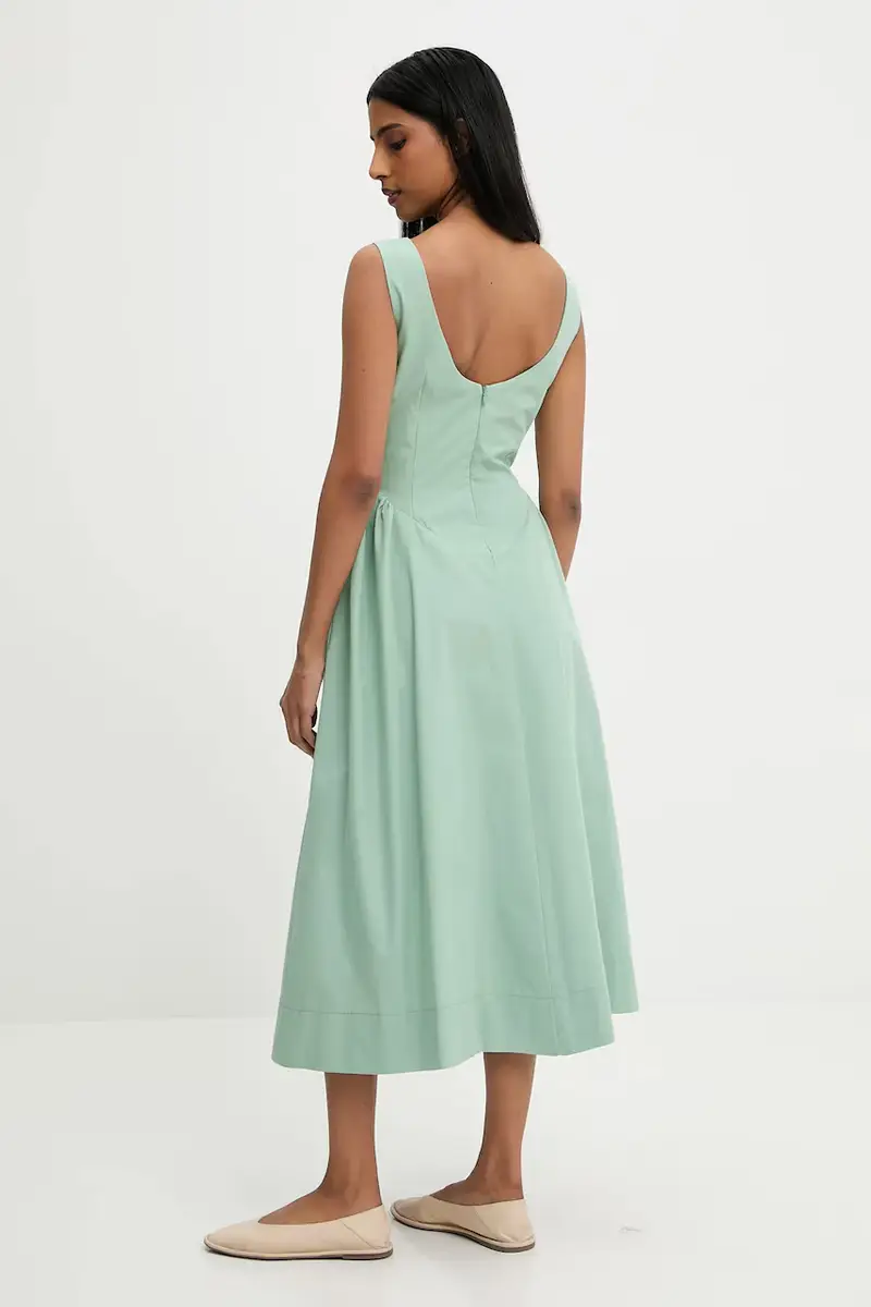 vestito in cotone colore nero Turchese miniatura 3