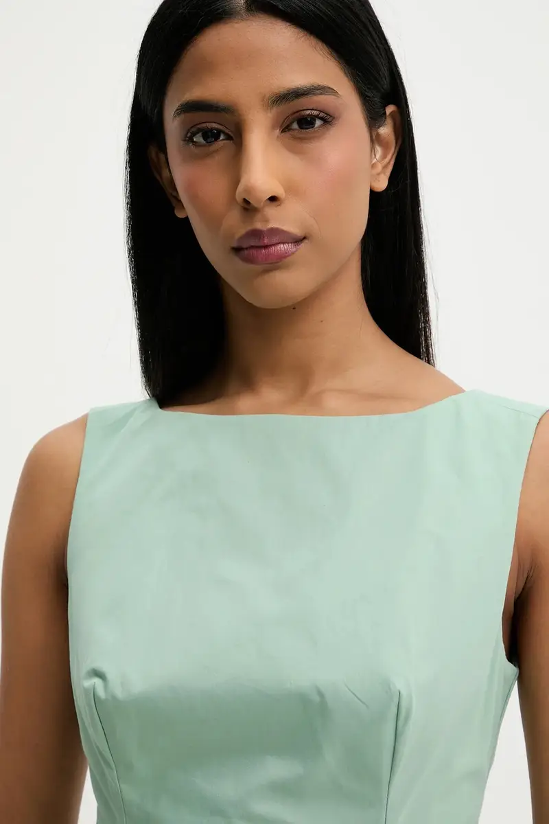 vestito in cotone colore nero Turchese miniatura 4