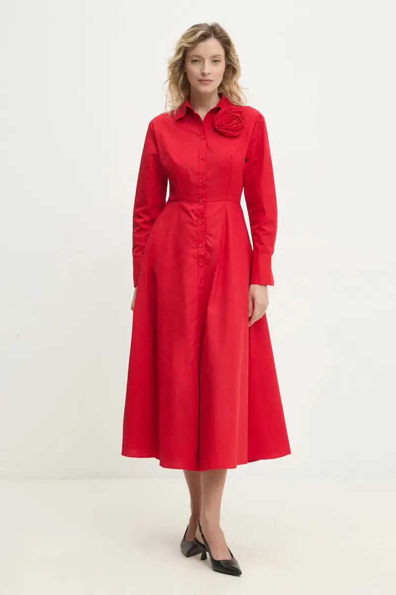 Answear Lab vestito in cotone colore rosso miniatura 2