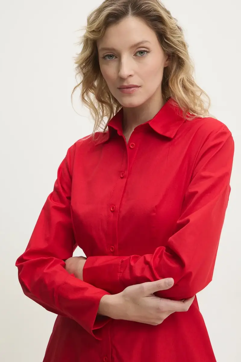 Answear Lab vestito in cotone colore rosso miniatura 4