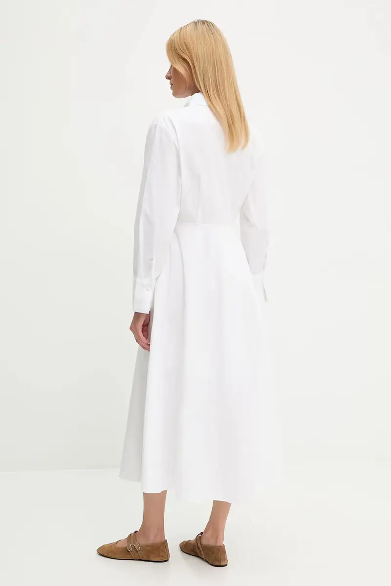 vestito in cotone colore rosso Bianco miniatura 3