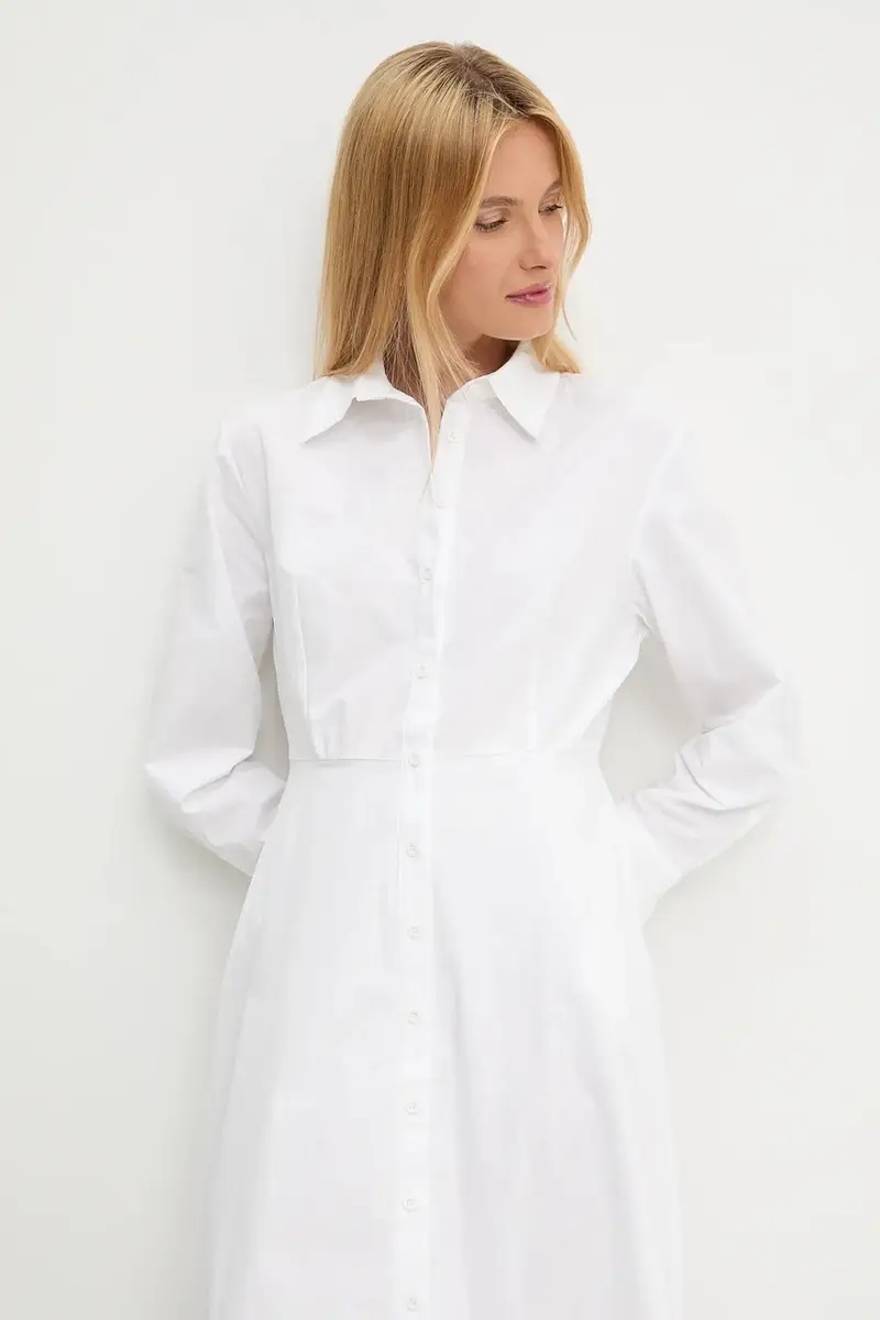 vestito in cotone colore rosso Bianco miniatura 4