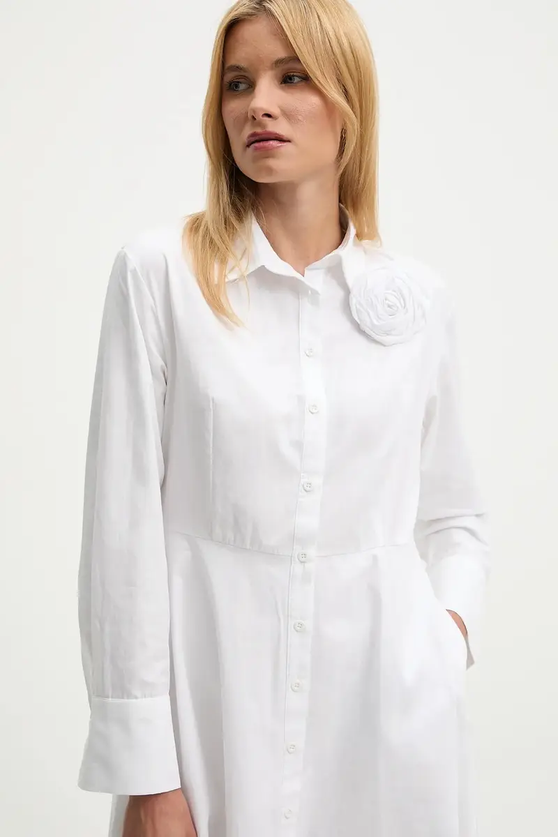 vestito in cotone colore rosso Bianco miniatura 5