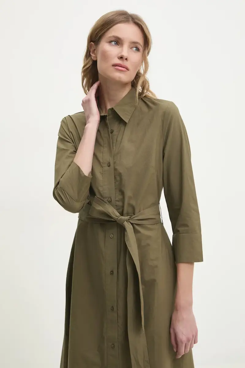 vestito in cotone colore verde miniatura 4