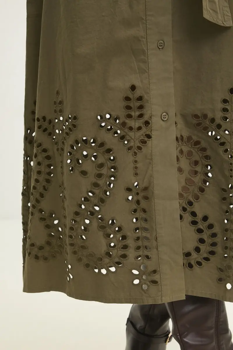 vestito in cotone colore verde miniatura 5