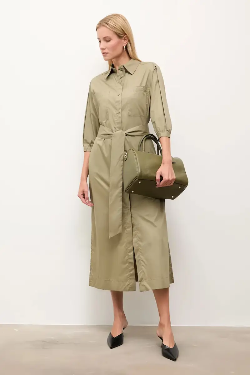 vestito in cotone colore verde