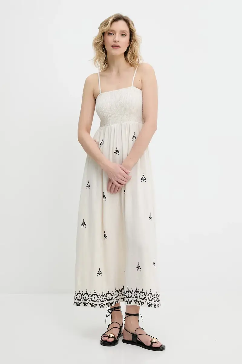 vestito in lino colore beige