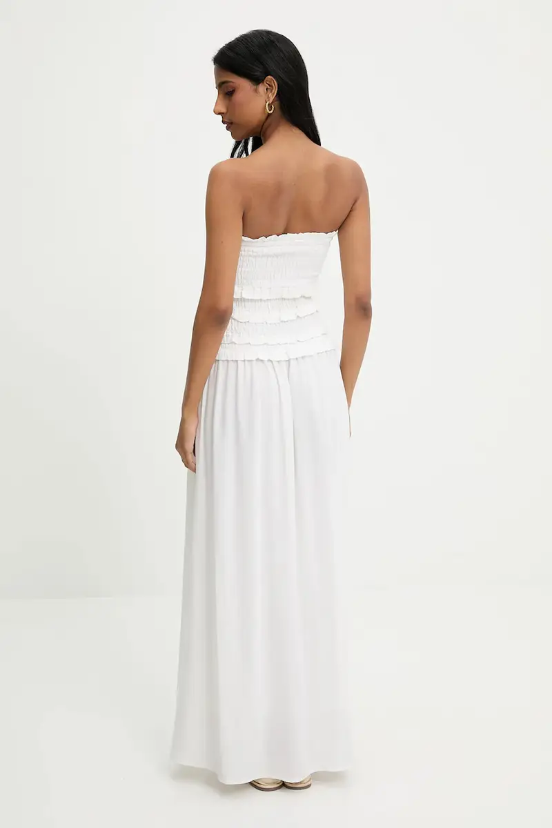 vestito in lino colore beige miniatura 3