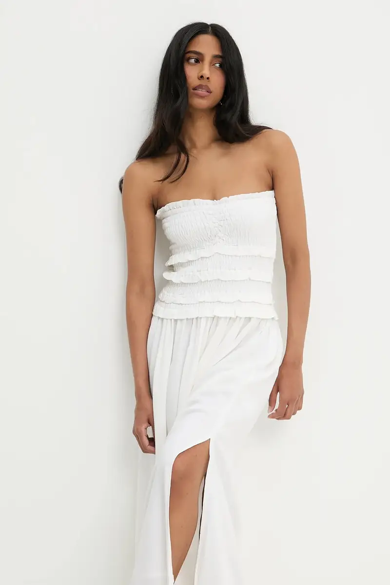 vestito in lino colore beige miniatura 4