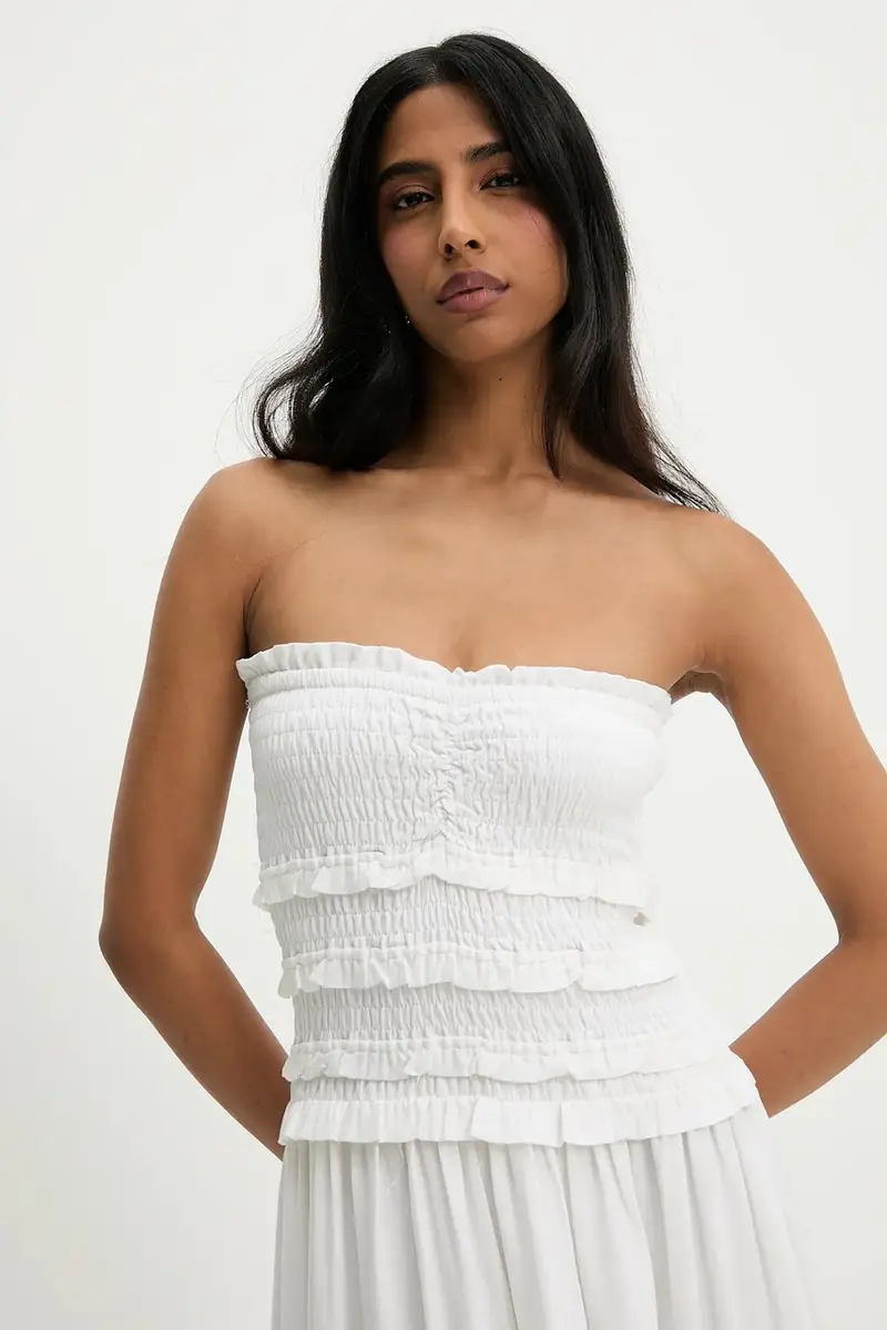 vestito in lino colore beige miniatura 5