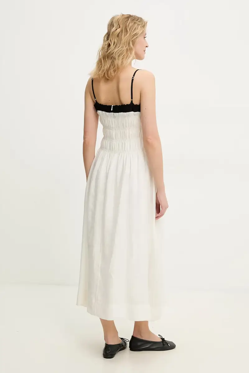 Answear Lab vestito in lino colore bianco miniatura 3