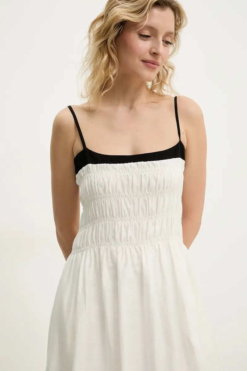 Answear Lab vestito in lino colore bianco miniatura 4