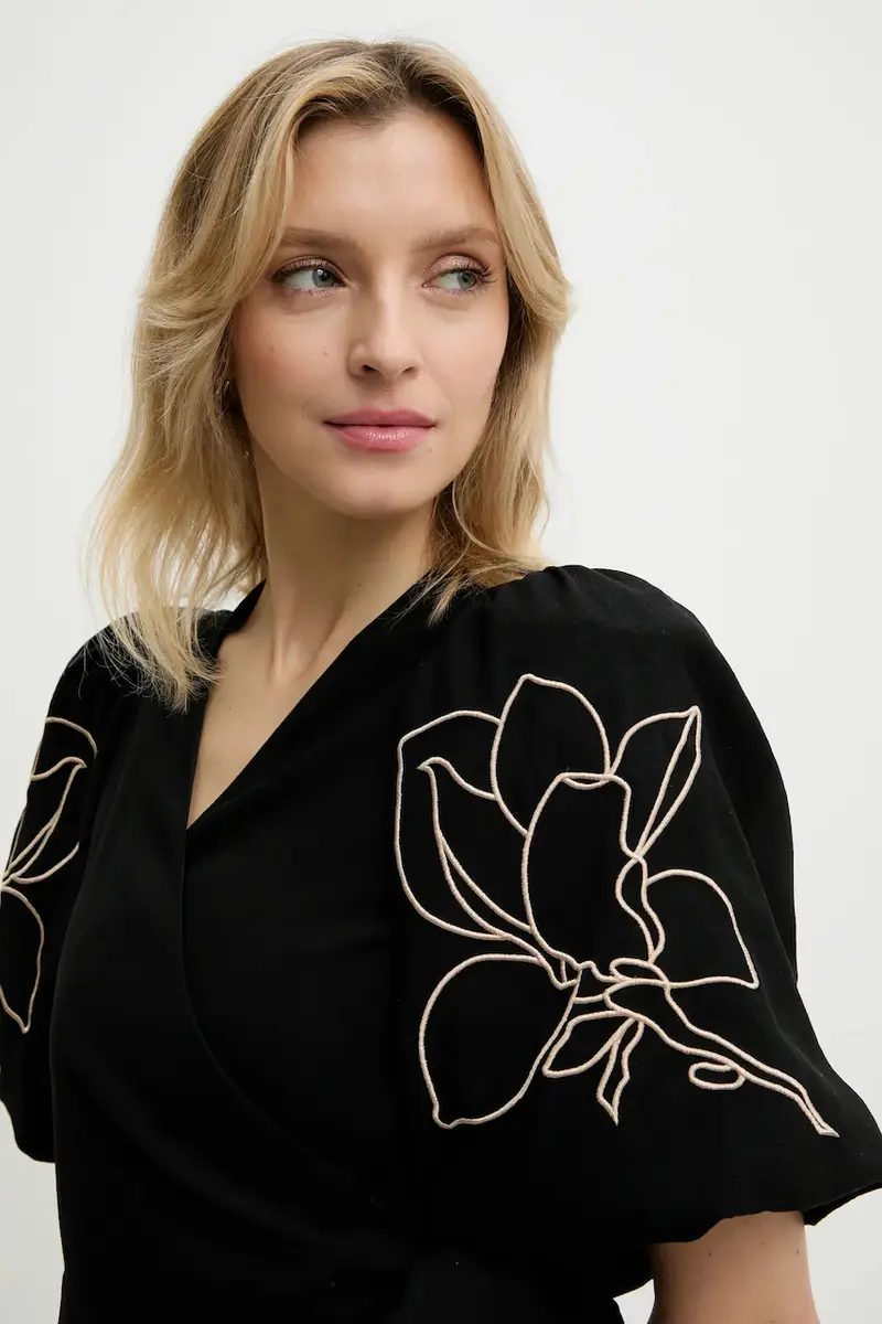 Answear Lab vestito in lino colore nero miniatura 4