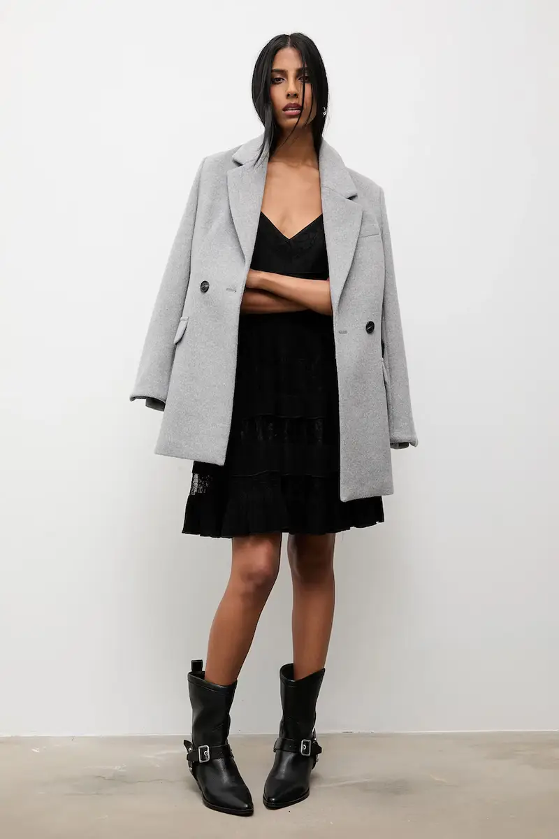 vestito in lino colore nero miniatura 2