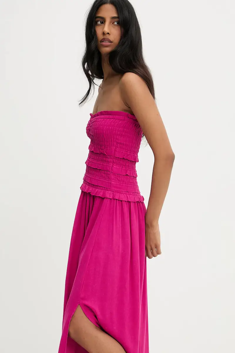 vestito in lino colore rosa miniatura 2