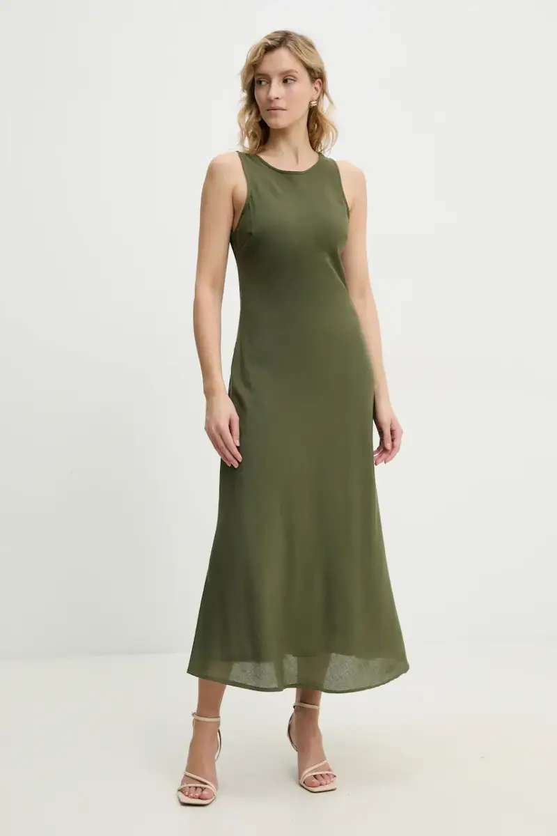 Answear Lab vestito in lino colore verde miniatura 2