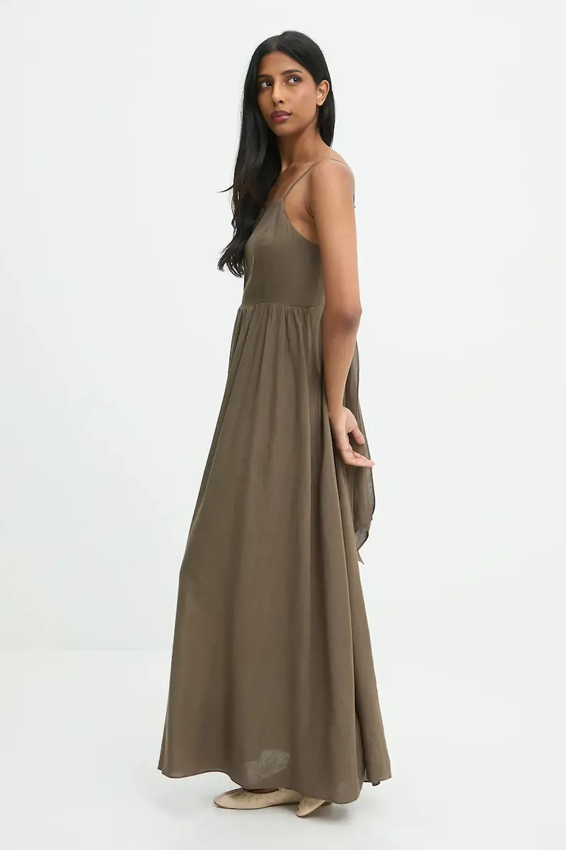 vestito in lino colore verde miniatura 2