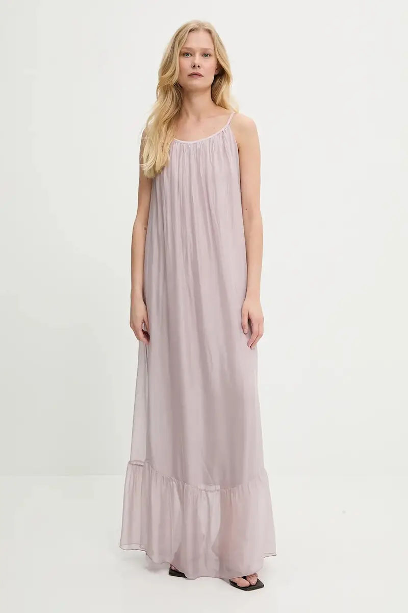 vestito in seta colore beige Violetto