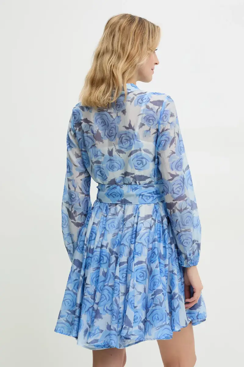 vestito in seta colore blu miniatura 3