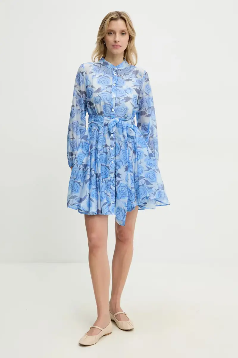 vestito in seta colore blu