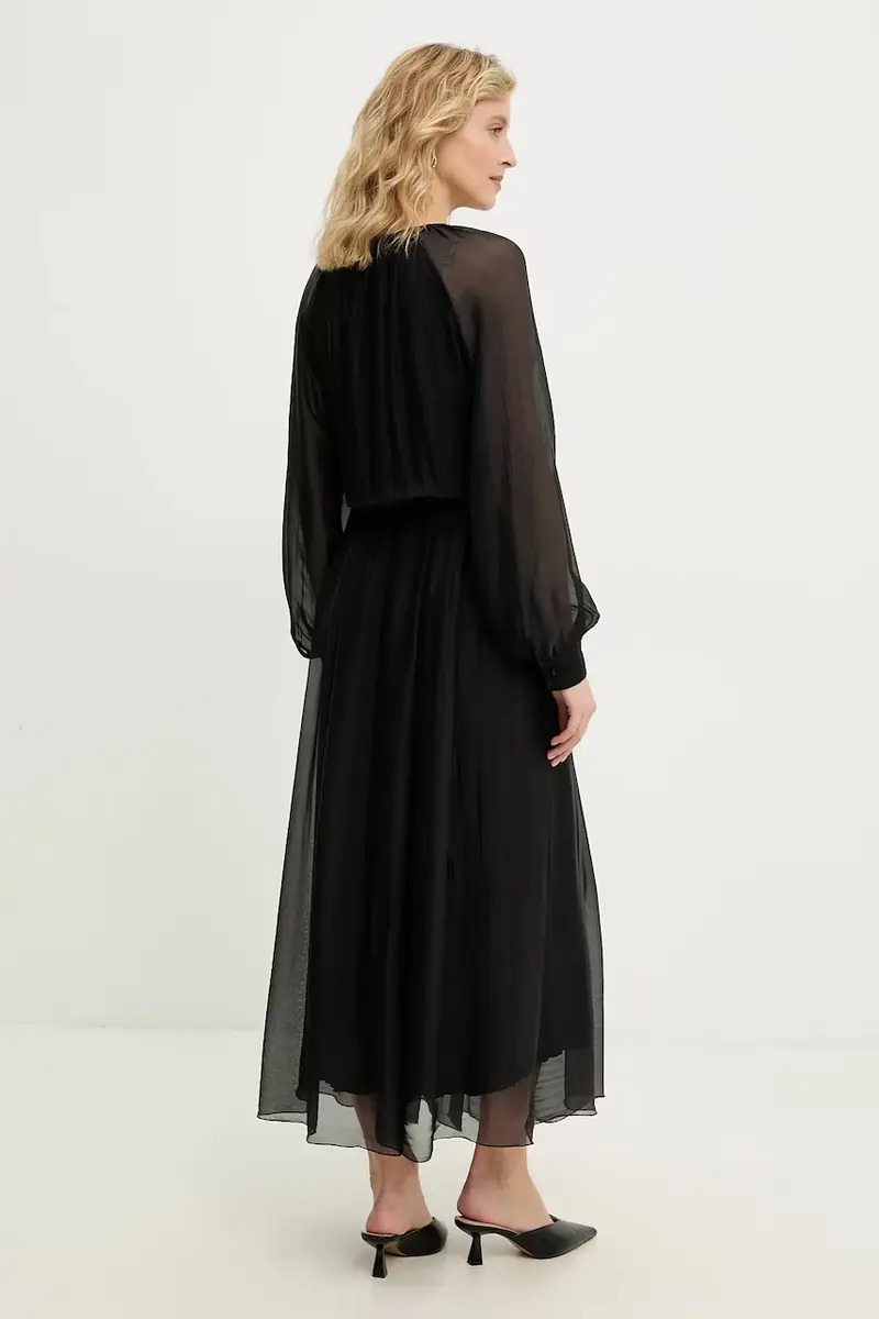 vestito in seta colore nero miniatura 3