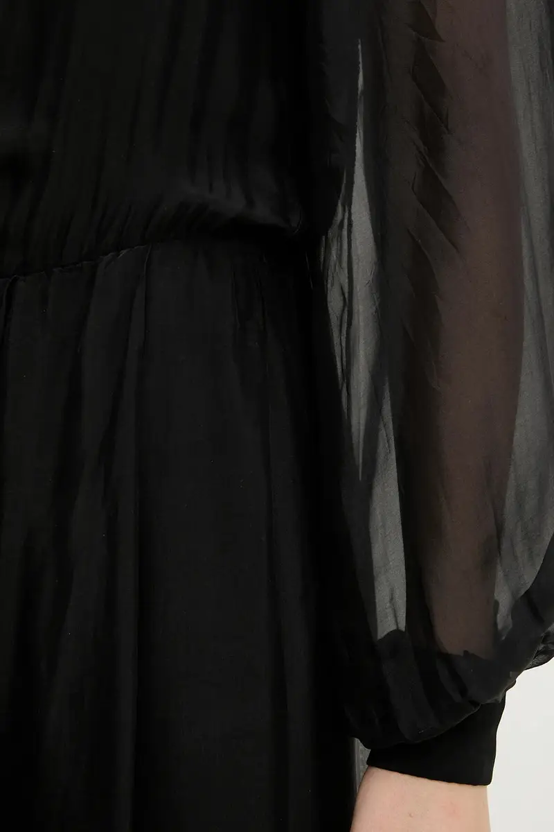 vestito in seta colore nero miniatura 5