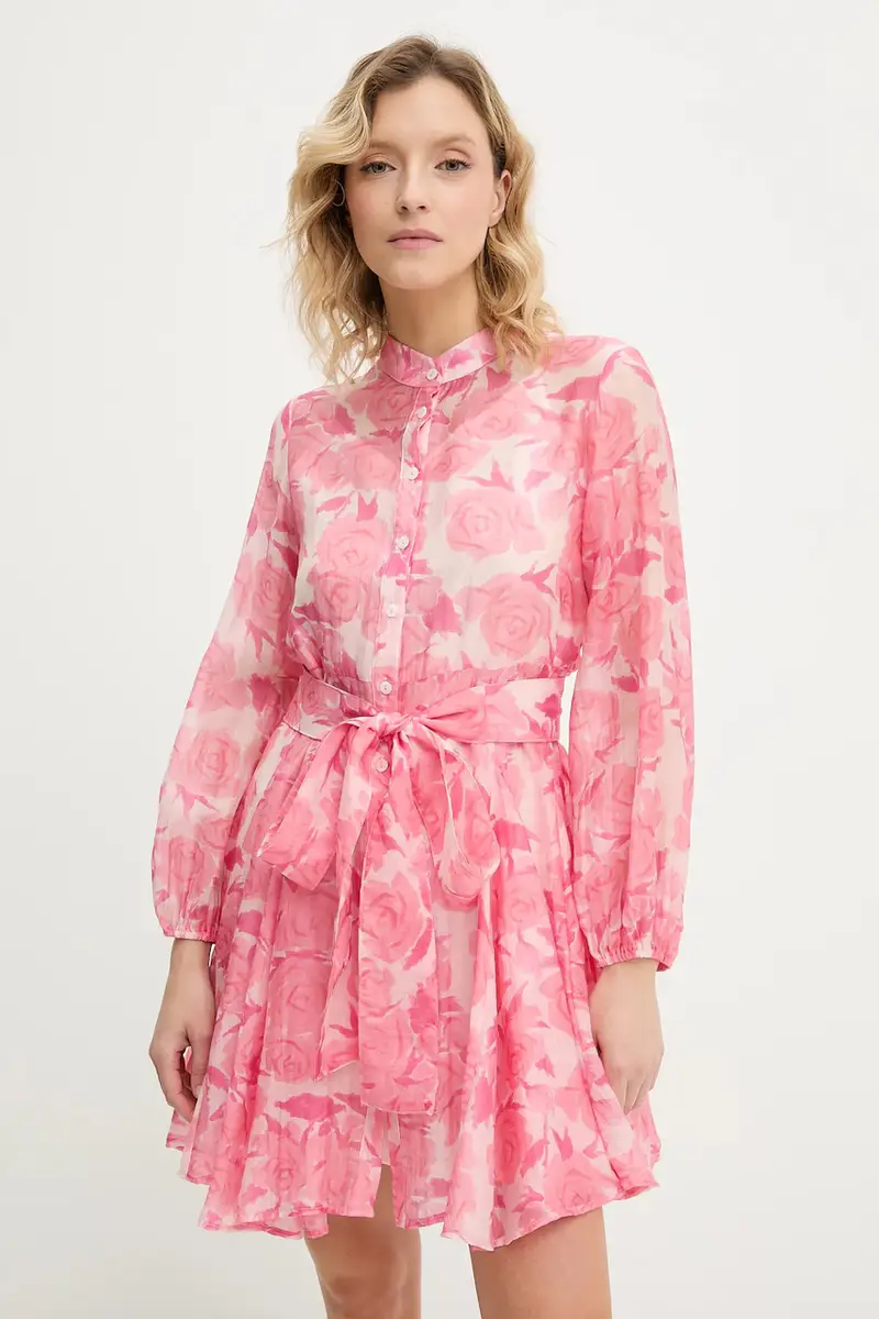 vestito in seta colore rosa miniatura 4