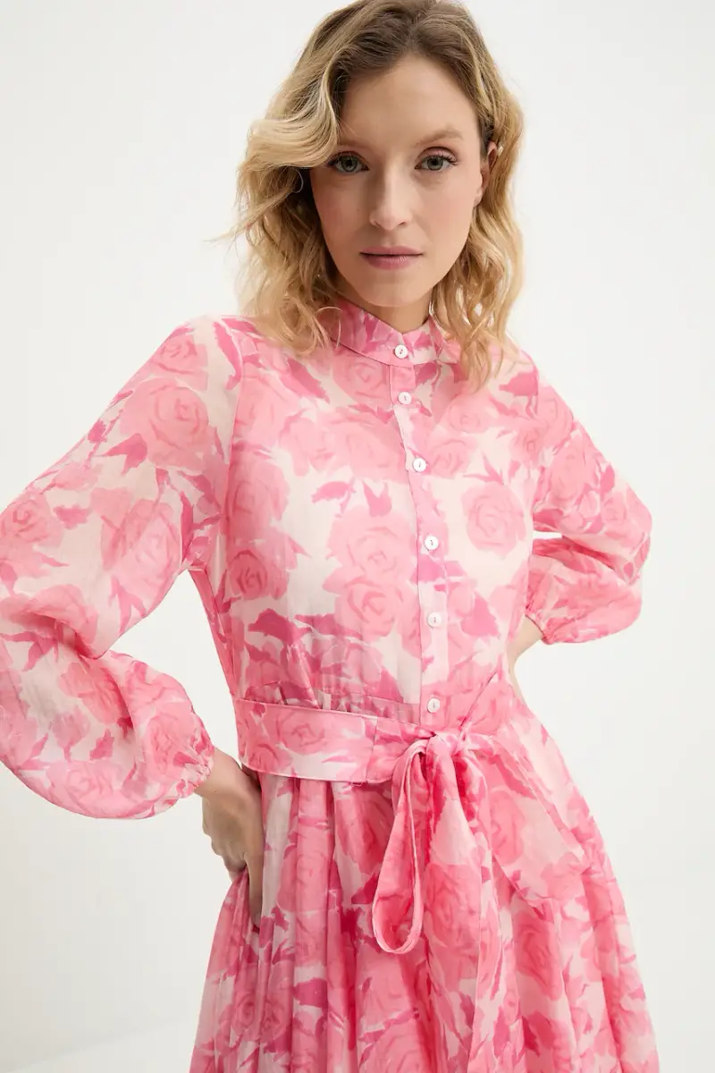 vestito in seta colore rosa miniatura 5